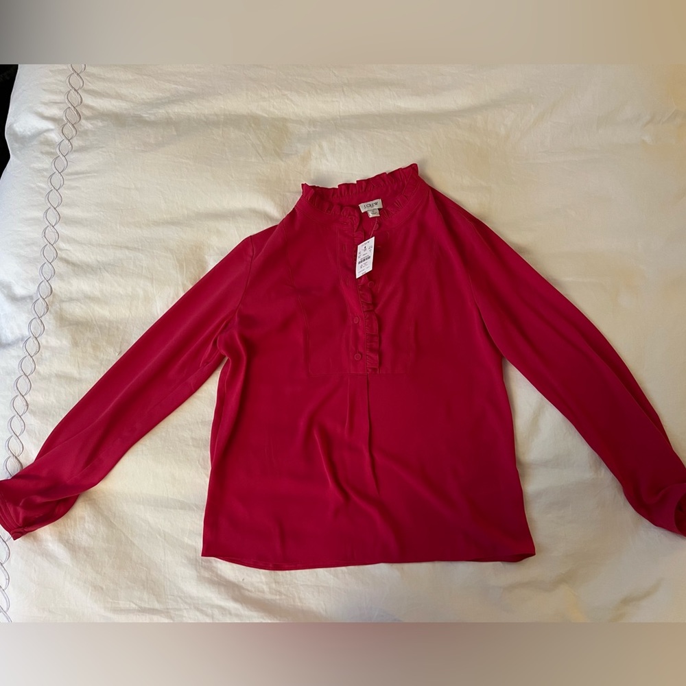 J Crew Factory Long Sleeve Blouse with ruffles